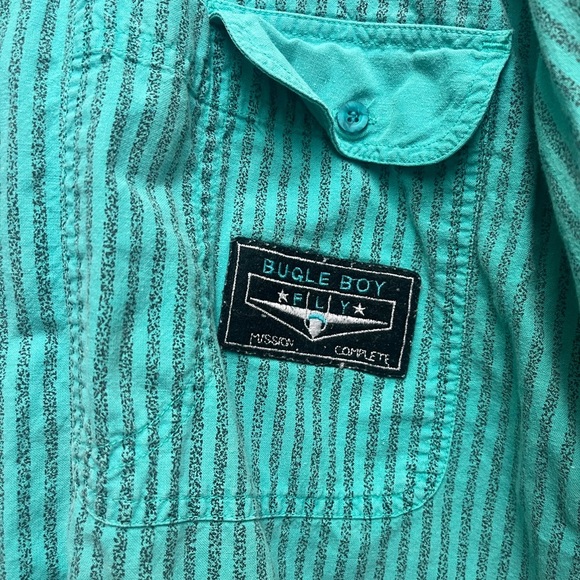 Men’s Bugle Boy S.S. Button Front Shirt Blue Patrol Fly Search Rescue Size Large - Picture 2 of 4
